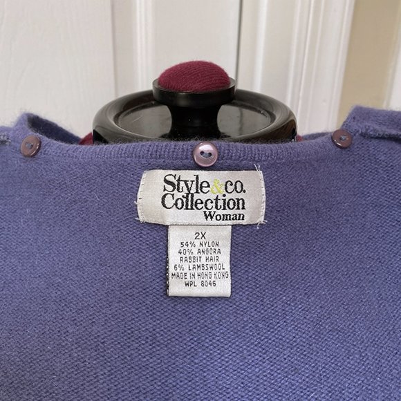 NWOT Style & Co Angora Sweater w/ Detachable Scarf - Picture 6 of 6